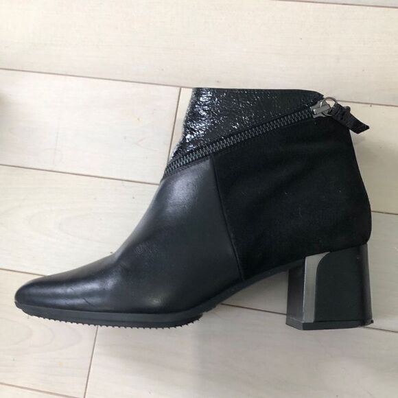 Hispanitas Women's Leather Suede Zipper Embellishments Ankle Boots Black Size 36 - Picture 3 of 5